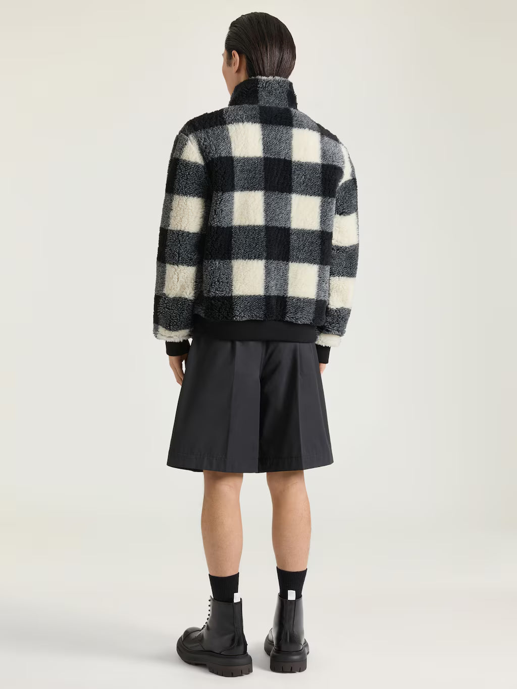BLOUSON EN POLAIRE À CARREAUX