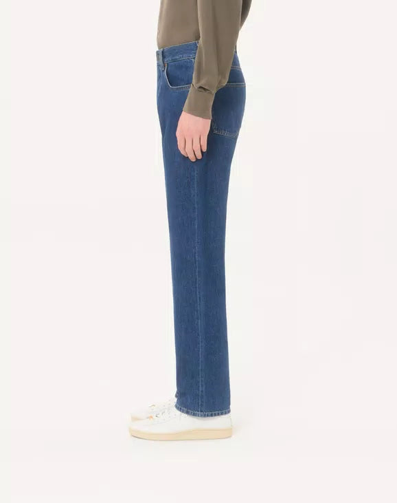 PANTALON EN DENIM AVEC VGOLD