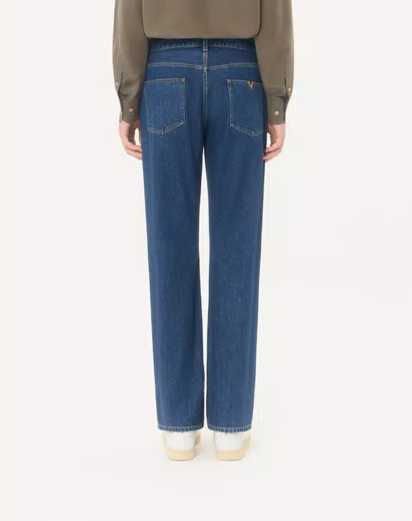 PANTALON EN DENIM AVEC VGOLD