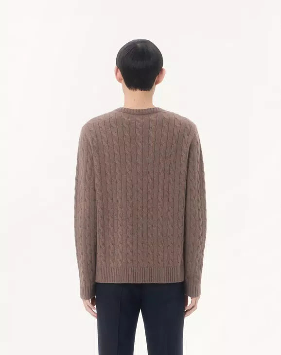 PULL EN CACHEMIRE À TORSADES AVEC VLOGO