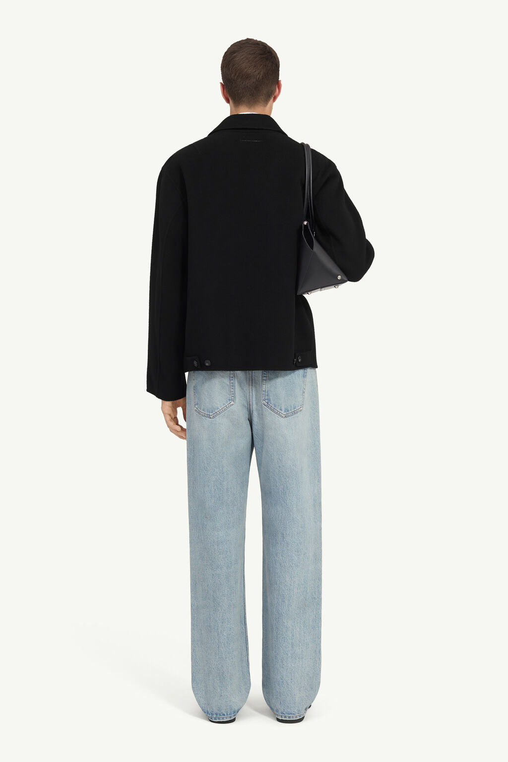 VESTE ZIPPÉE EN LAINE DOUBLE FACE