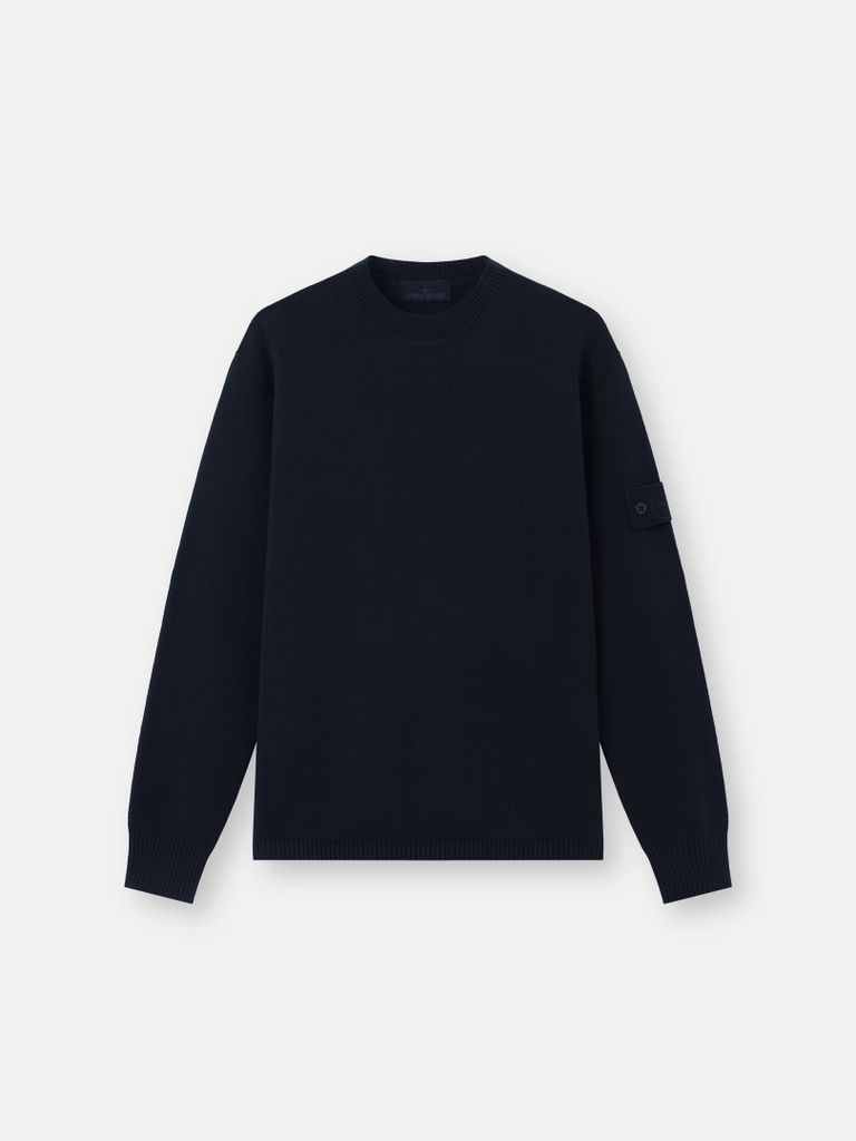 PULL RAS DU COU COUPE REGULAR AVEC BORDURES CÔTELÉES