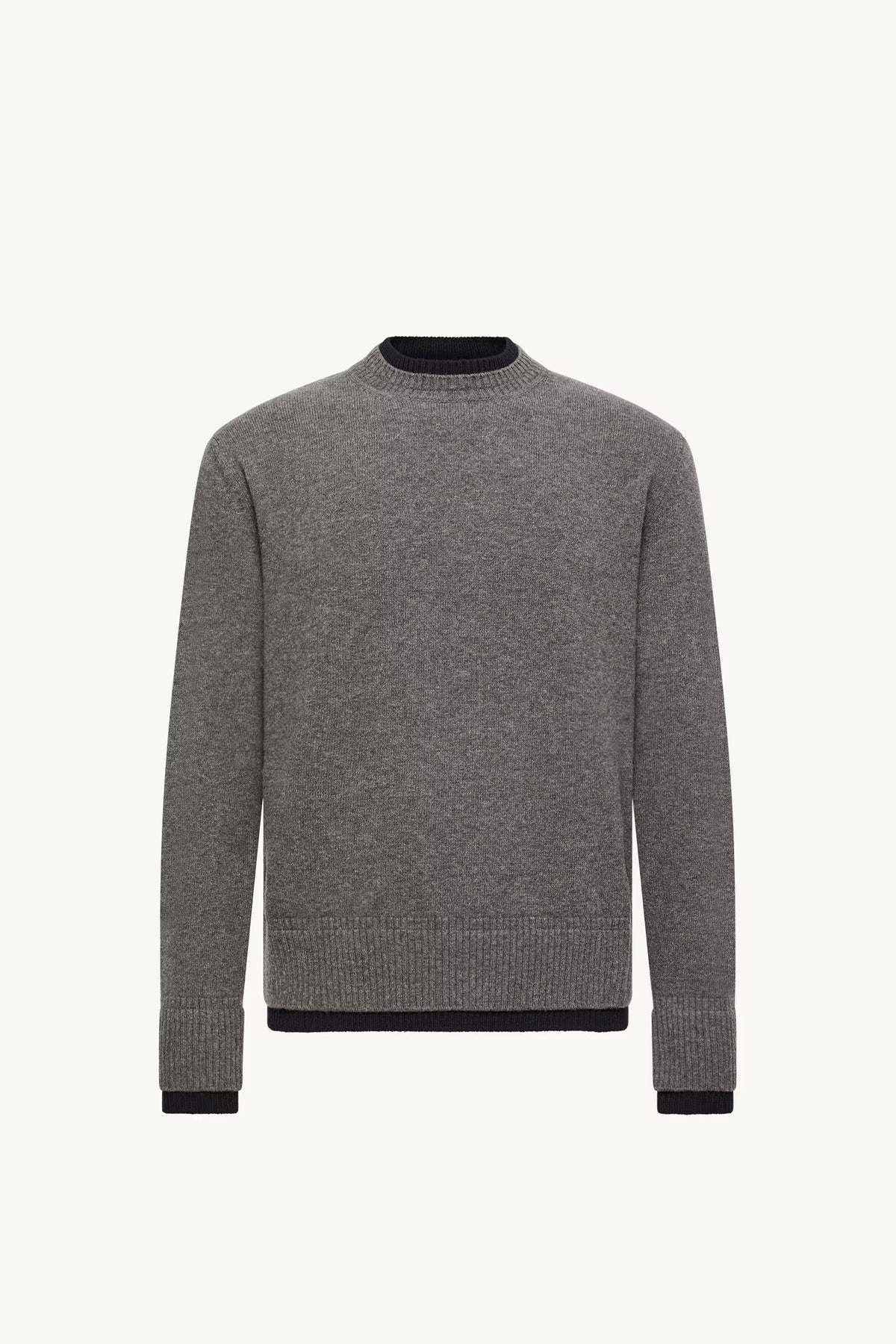 PULL EN LAINE ET CACHEMIRE À LOGO EN CUIR
