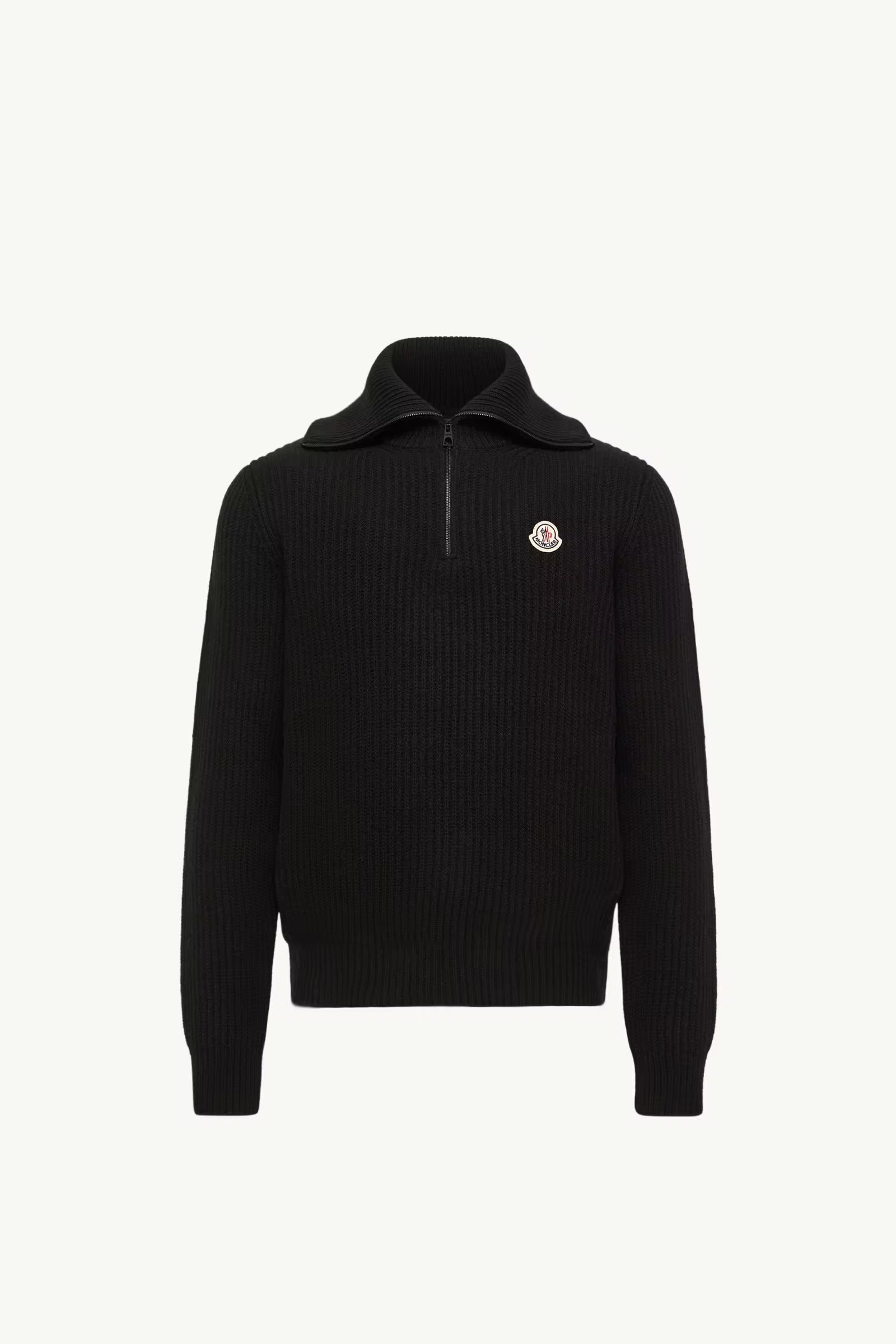 PULL À COL ROULÉ EN LAINE CÔTELÉE À LOGO