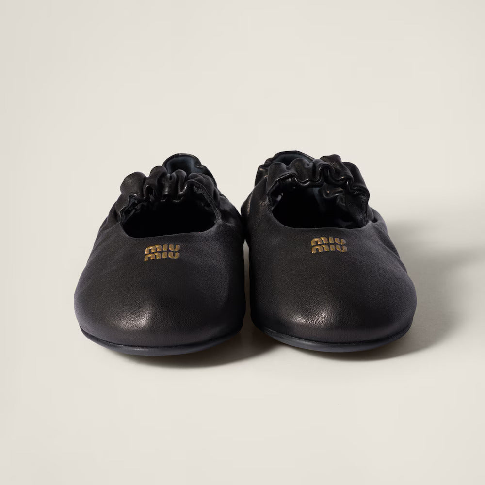 BALLERINES RUCHES EN CUIR NAPPA