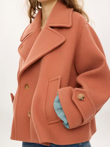 MANTEAU COURT OVERSIZE EN LAINE