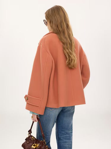 MANTEAU COURT OVERSIZE EN LAINE
