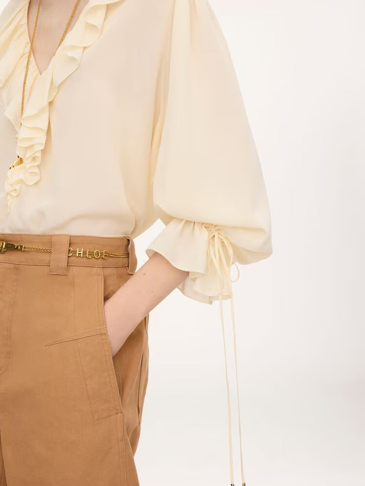 TOP COL EN CREPE DE LAINE