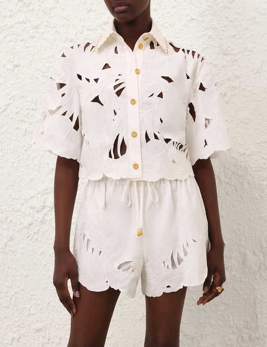 CHEMISE COURTE BRODEE MAHON