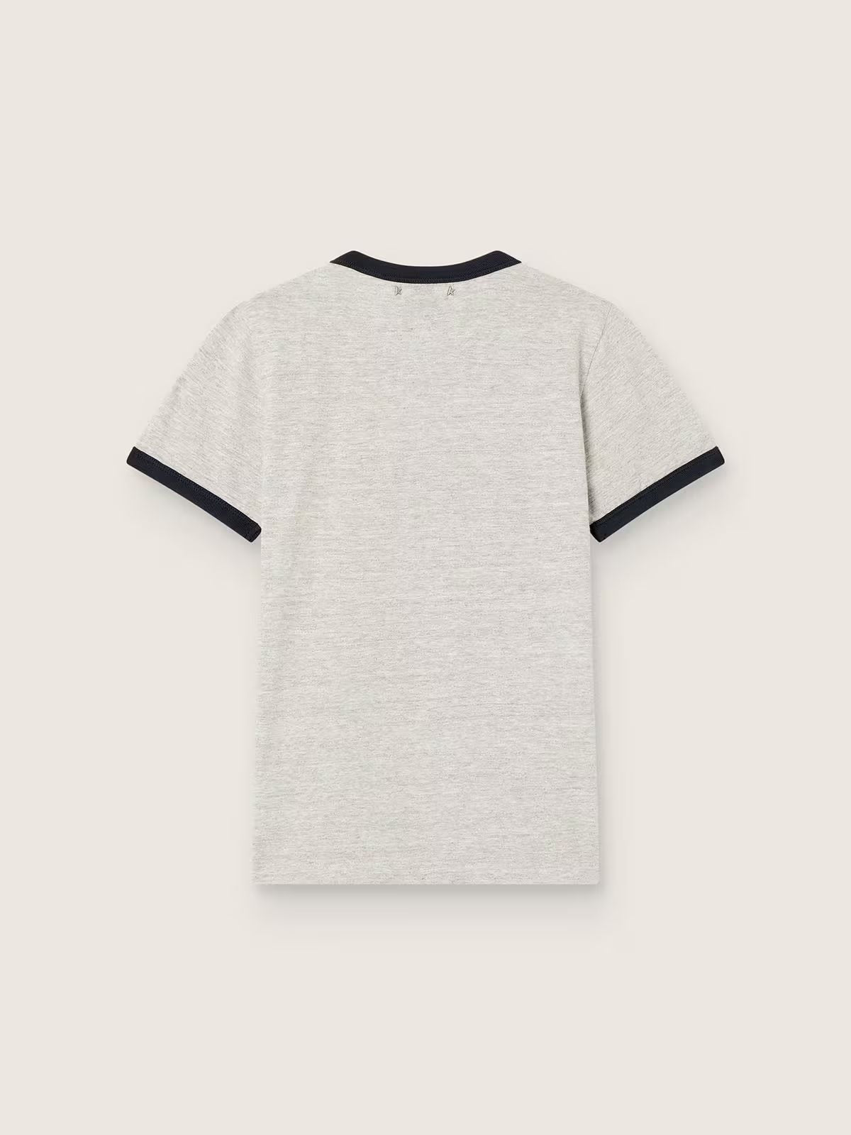 TSHIRT EN COTON GRIS CHINÉ AVEC IMPRIMÉ