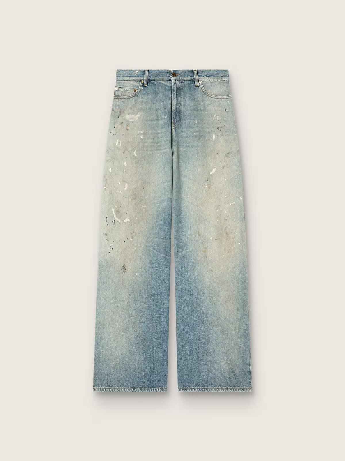 JEAN EN DENIM BLEU CIEL AVEC LOGO BRODÉ GOLDEN