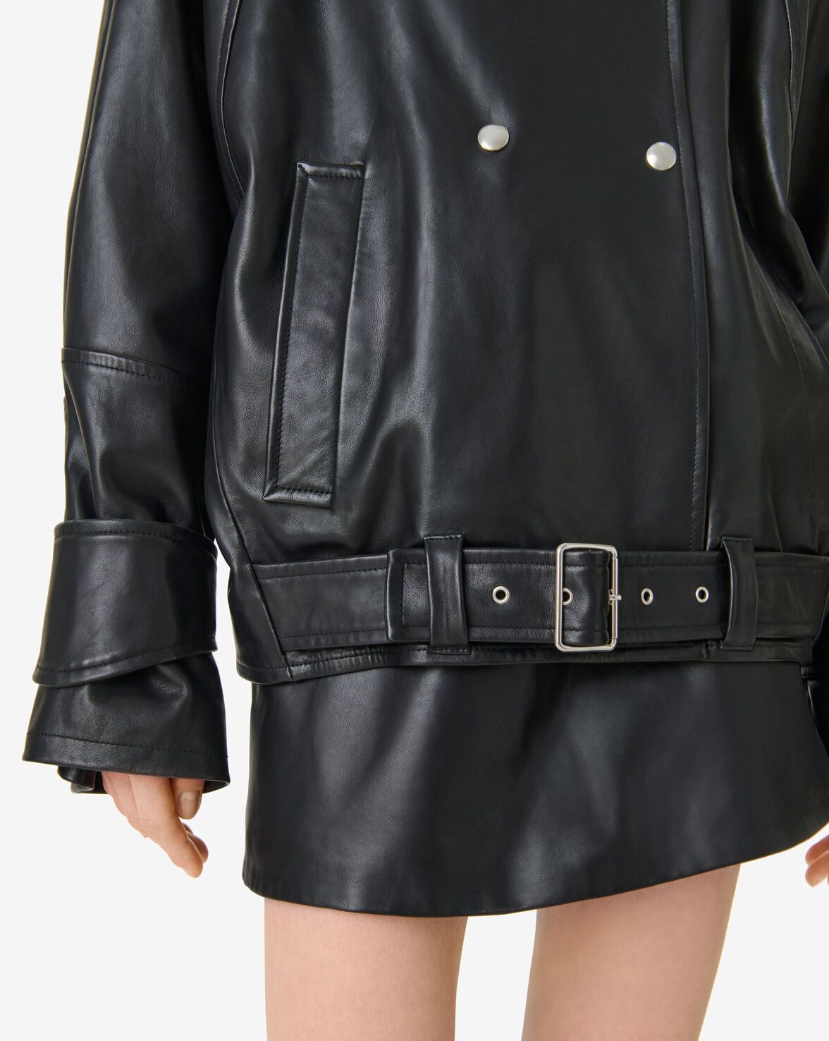 TRENCH COURT EN CUIR