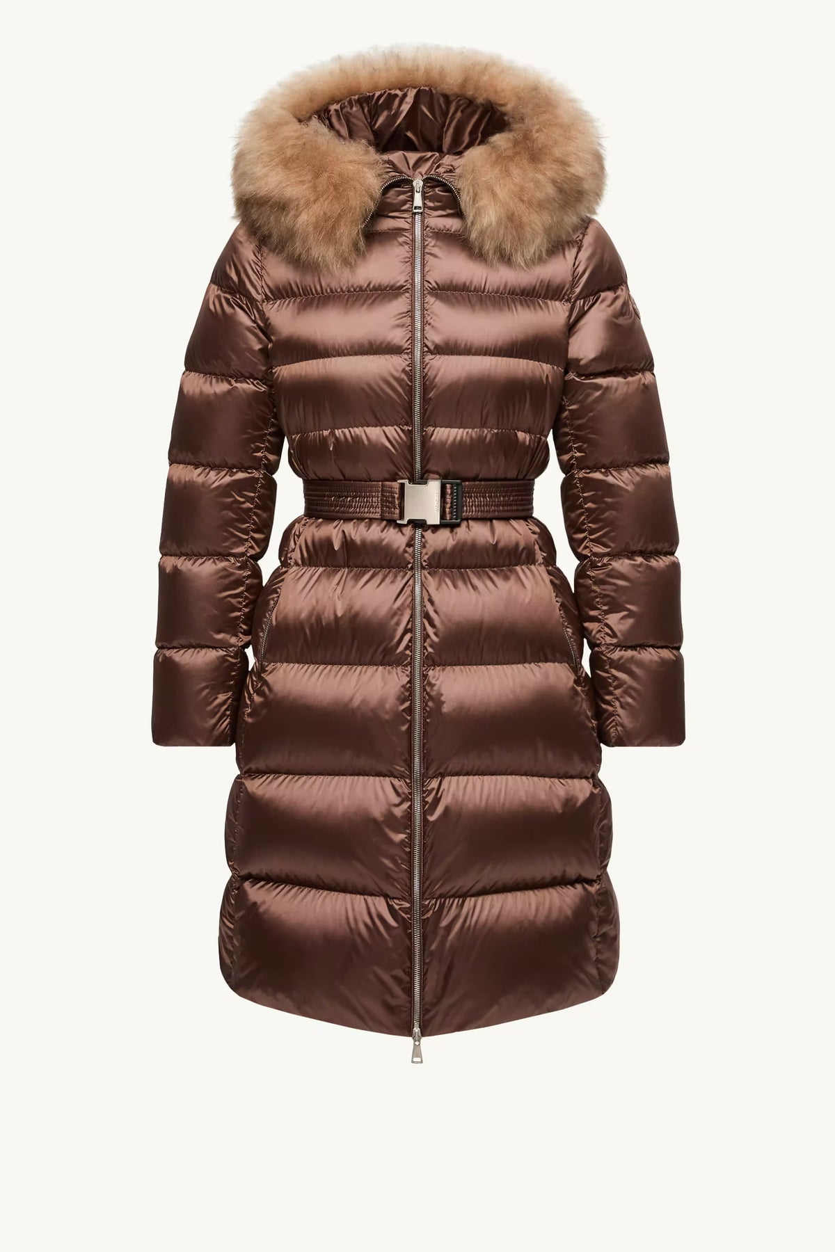 DOUDOUNE LONGUE À CAPUCHE ET BORDURE EN SHEARLING LEERSIES