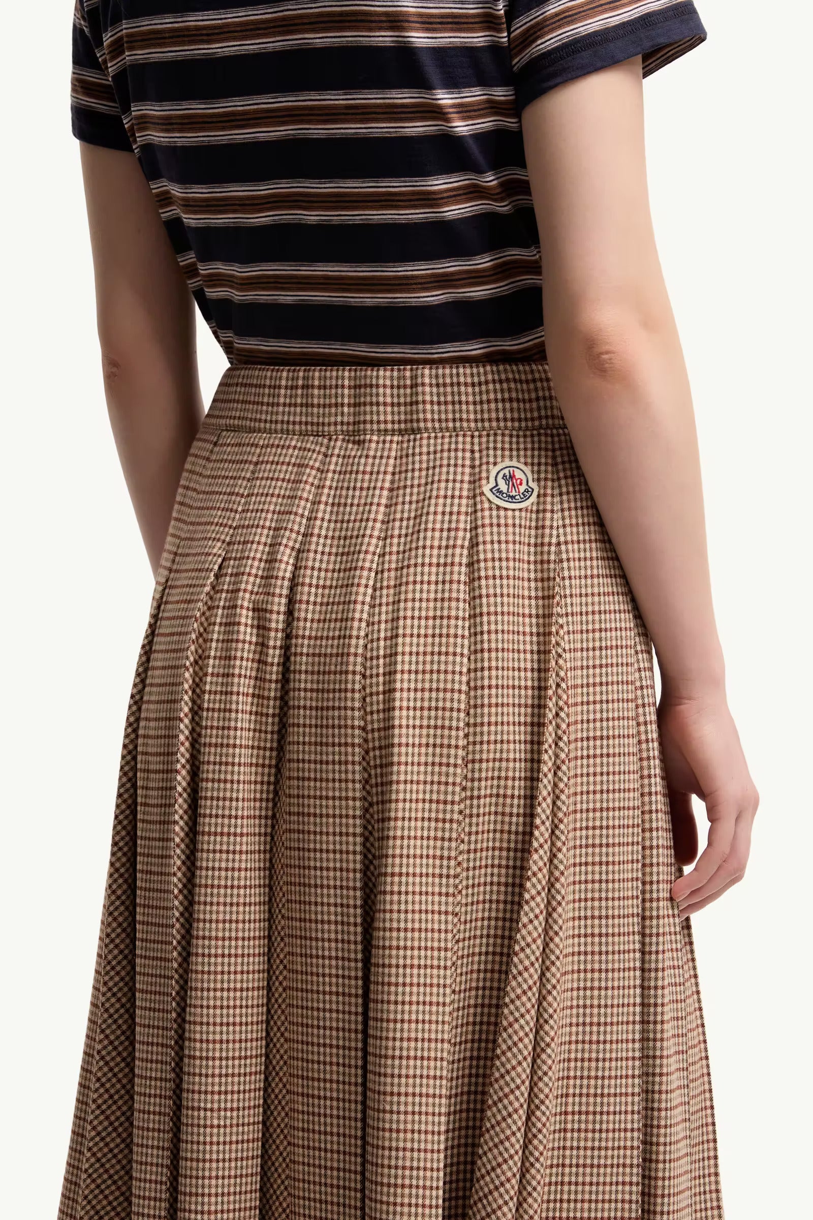 JUPE MIDI EN LAINE PETITS CARREAUX