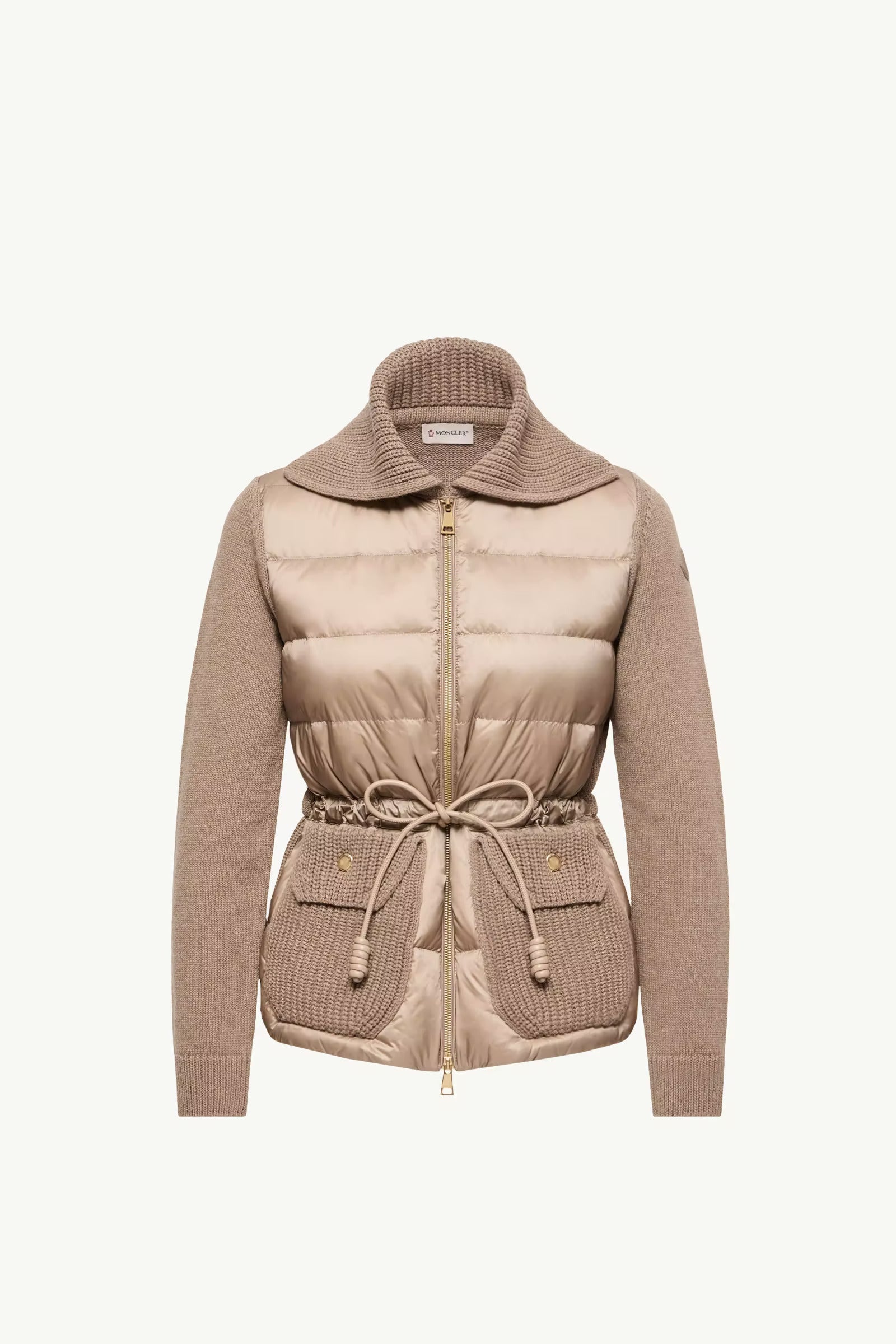 CARDIGAN ZIPPÉ ET MATELASSÉ EN LAINE ET CACHEMIRE