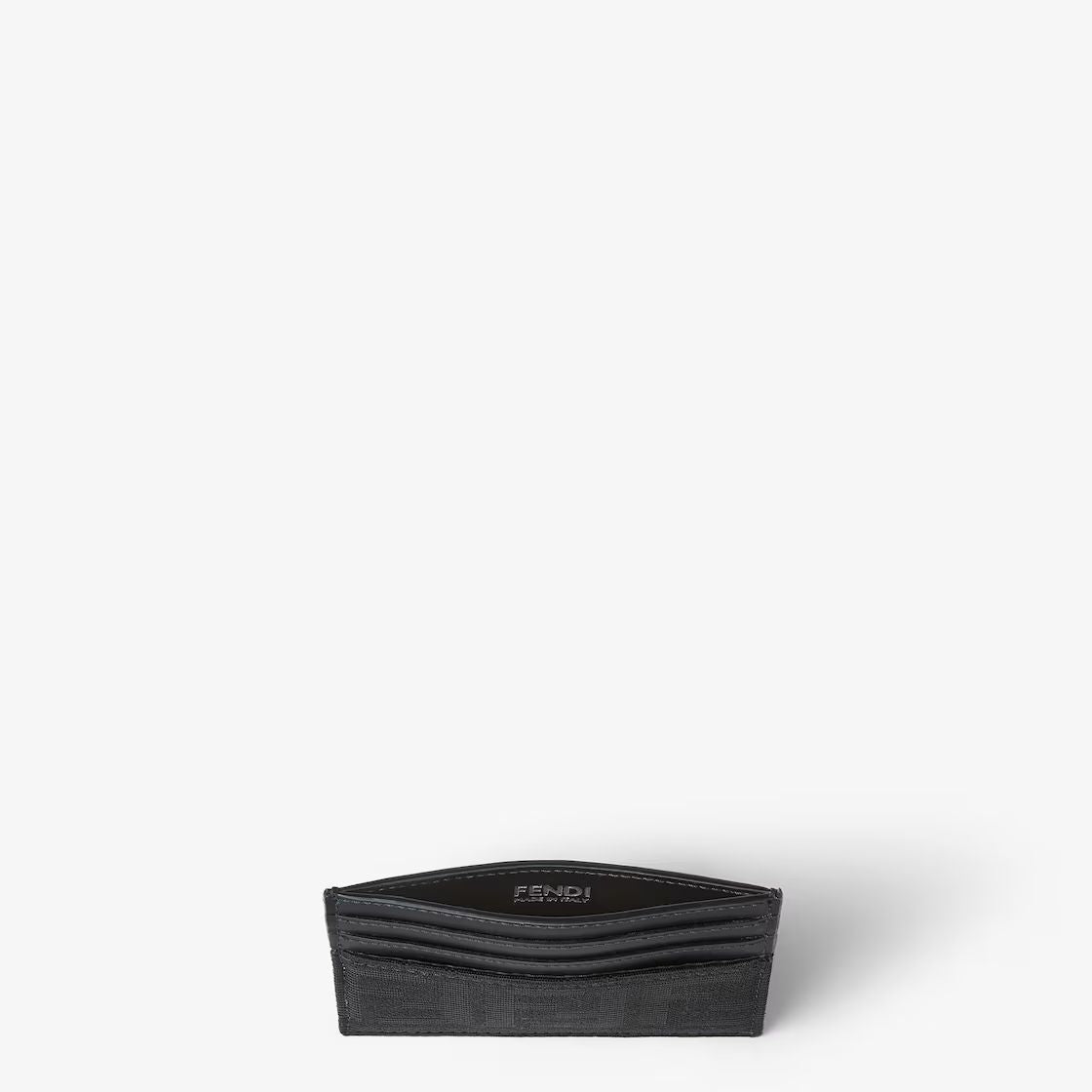 PORTE-CARTES JACQUARD FF ZUCCA ET CUIR NOIR