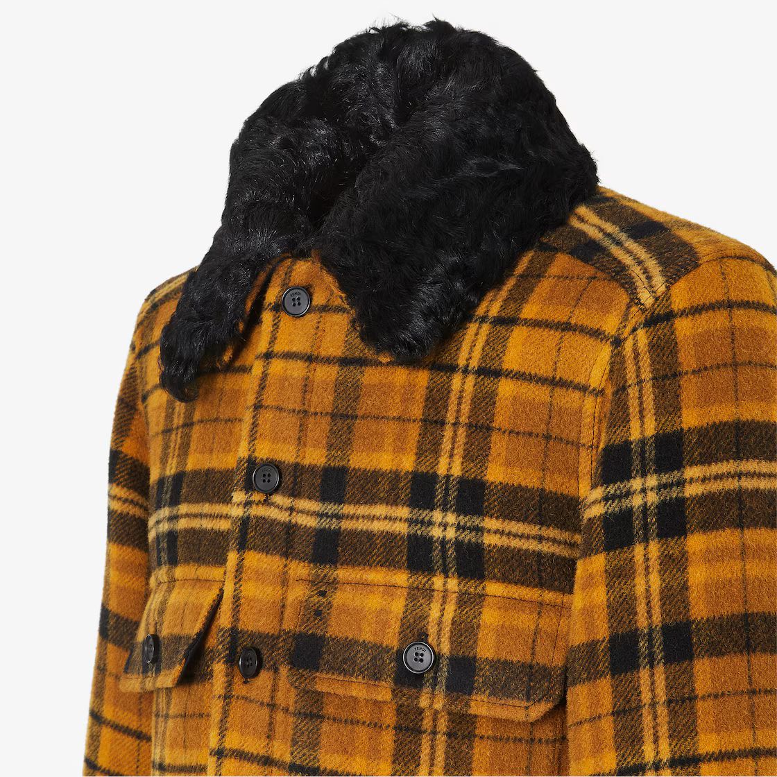 BLOUSON EN LAINE À CARREAUX JAUNE
