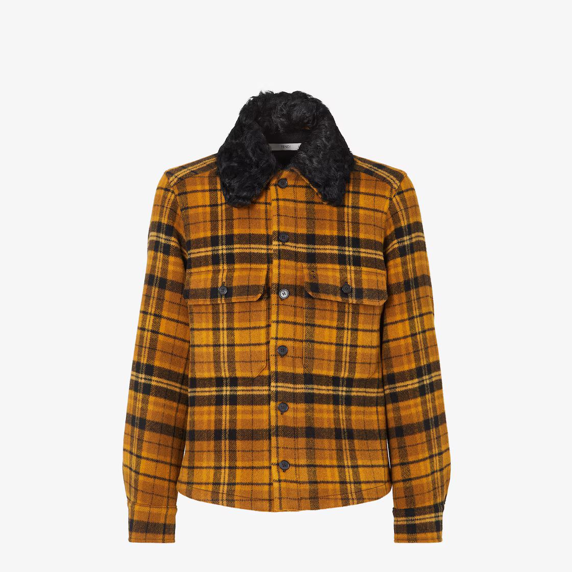 BLOUSON EN LAINE À CARREAUX JAUNE