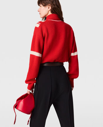 VESTE ZIPÉE EN MAILLE AVEC COL