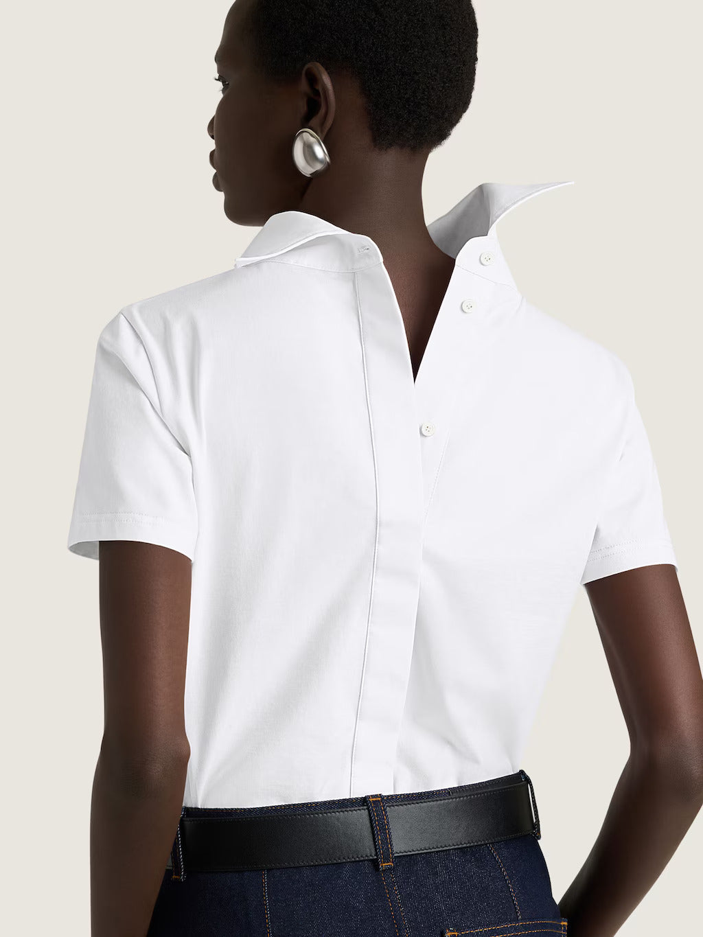 TSHIRT AVEC COL EN POPELINE