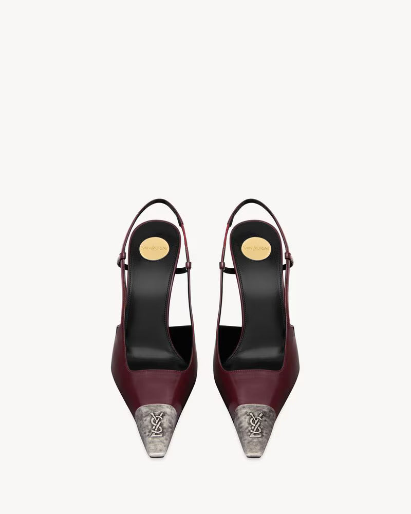 ESCARPIN SLINGBACK JEANNE EN CUIR LISSE
