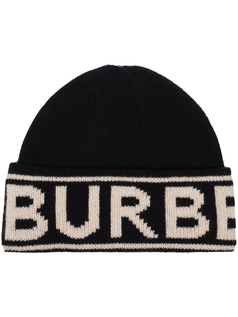 Burberry bonnet en maille intarsia à logo