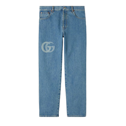 PANTALON EN DENIM ORNÉ D’UN LOGO DOUBLE G AU LASER