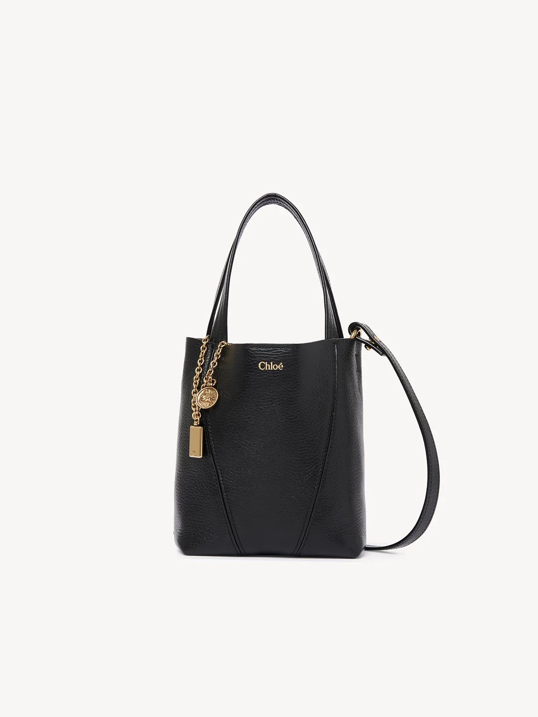 PETIT SAC CABAS SPIN EN CUIR GRAINÉ