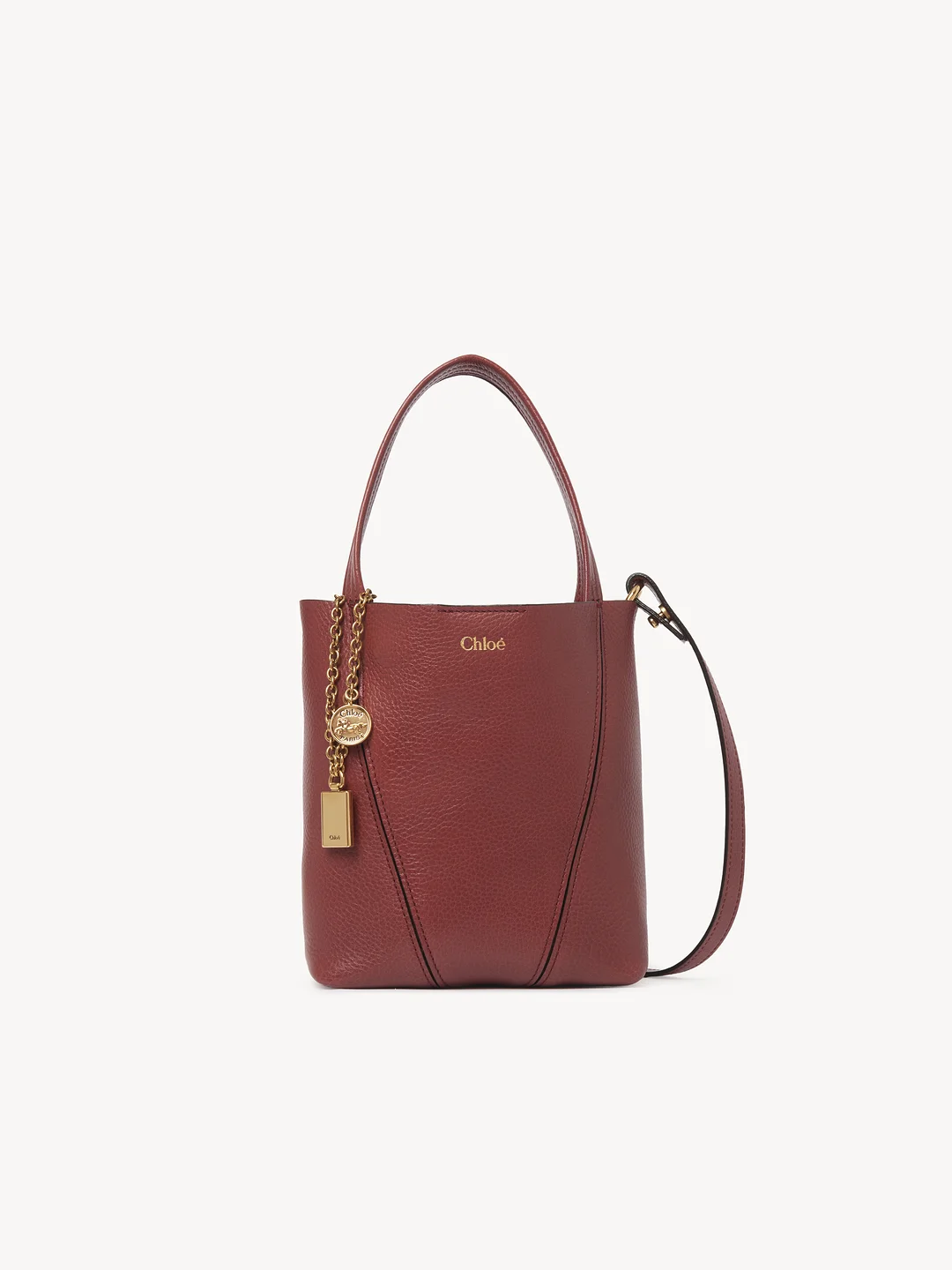 PETIT SAC CABAS SPIN EN CUIR GRAINÉ