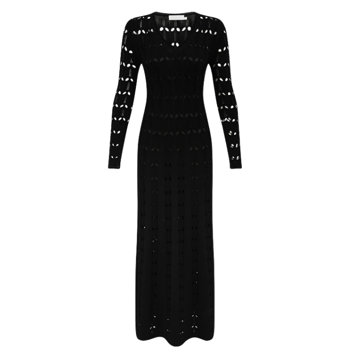 ROBE MAXI MAILLE POINTELLE RHIANNON