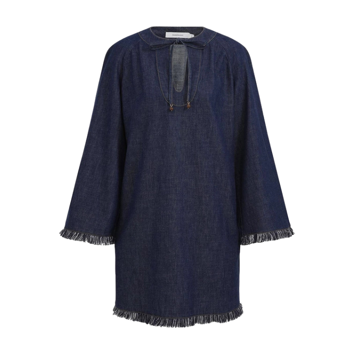ROBE DENIM A FRANGES RHIANNON