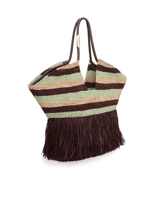 CABAS A FRANGES LARGE GOLDENLARGE