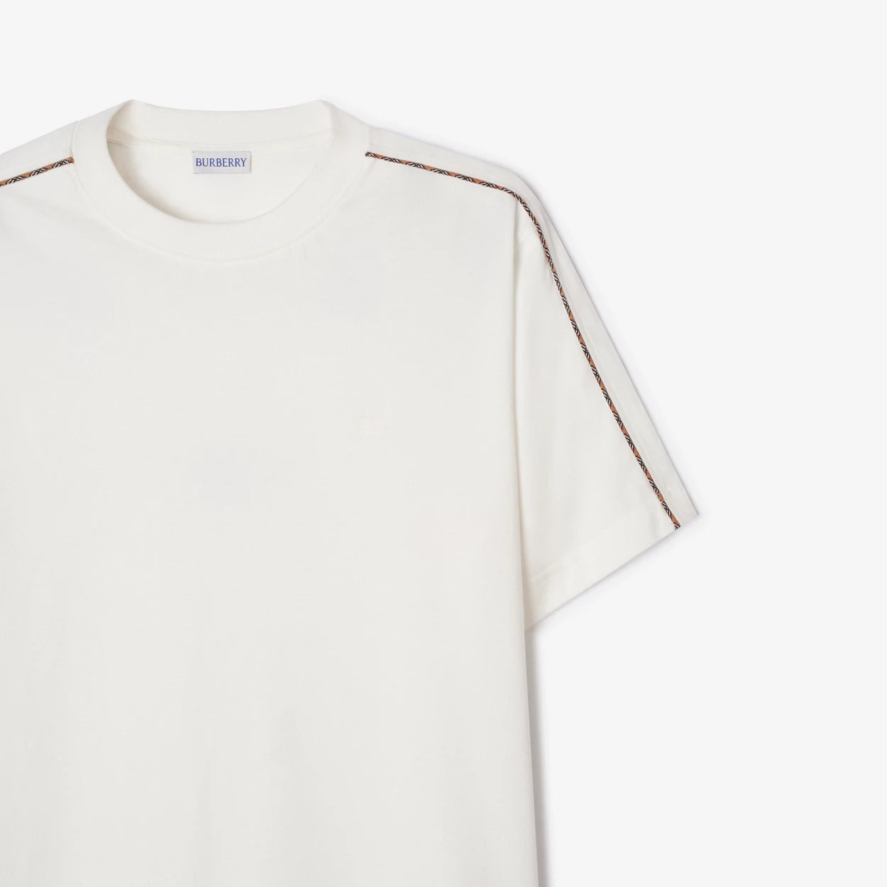 T-SHIRT EN COTON A LISERE CHECK