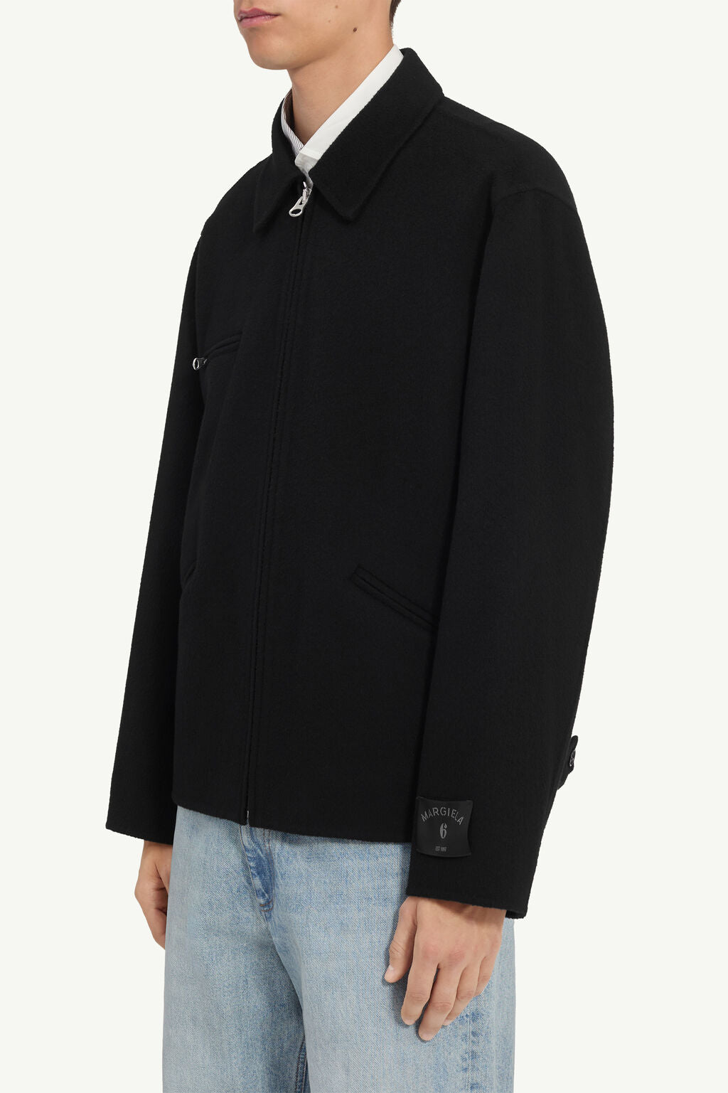 VESTE ZIPPÉE EN LAINE DOUBLE FACE