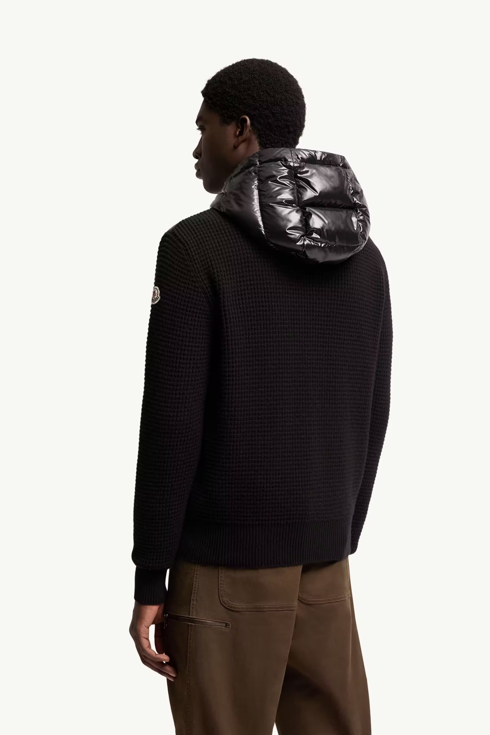 CARDIGAN MATELASSÉ ZIPPÉ EN LAINE ET CACHEMIRE MÉLANGÉS