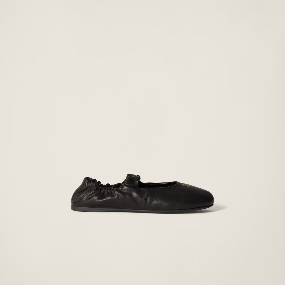 BALLERINES RUCHES EN CUIR NAPPA