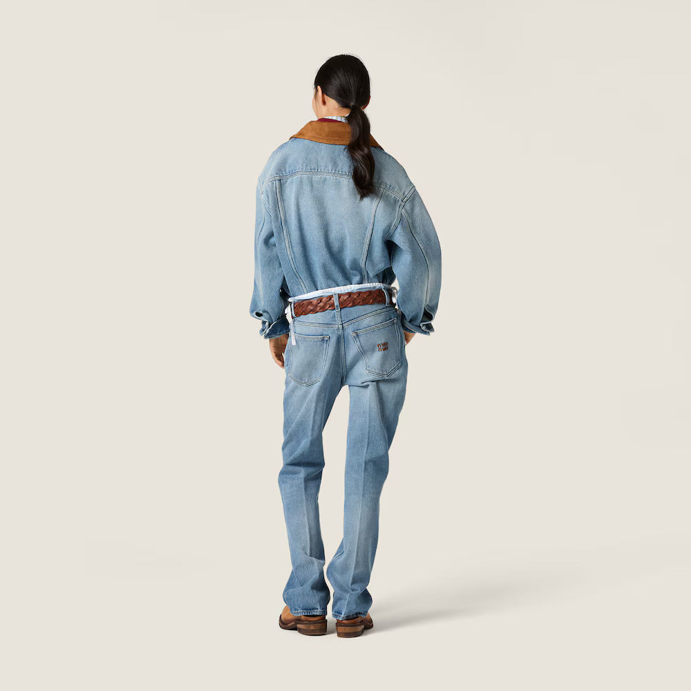 BLOUSON EN DENIM ET SUEDE