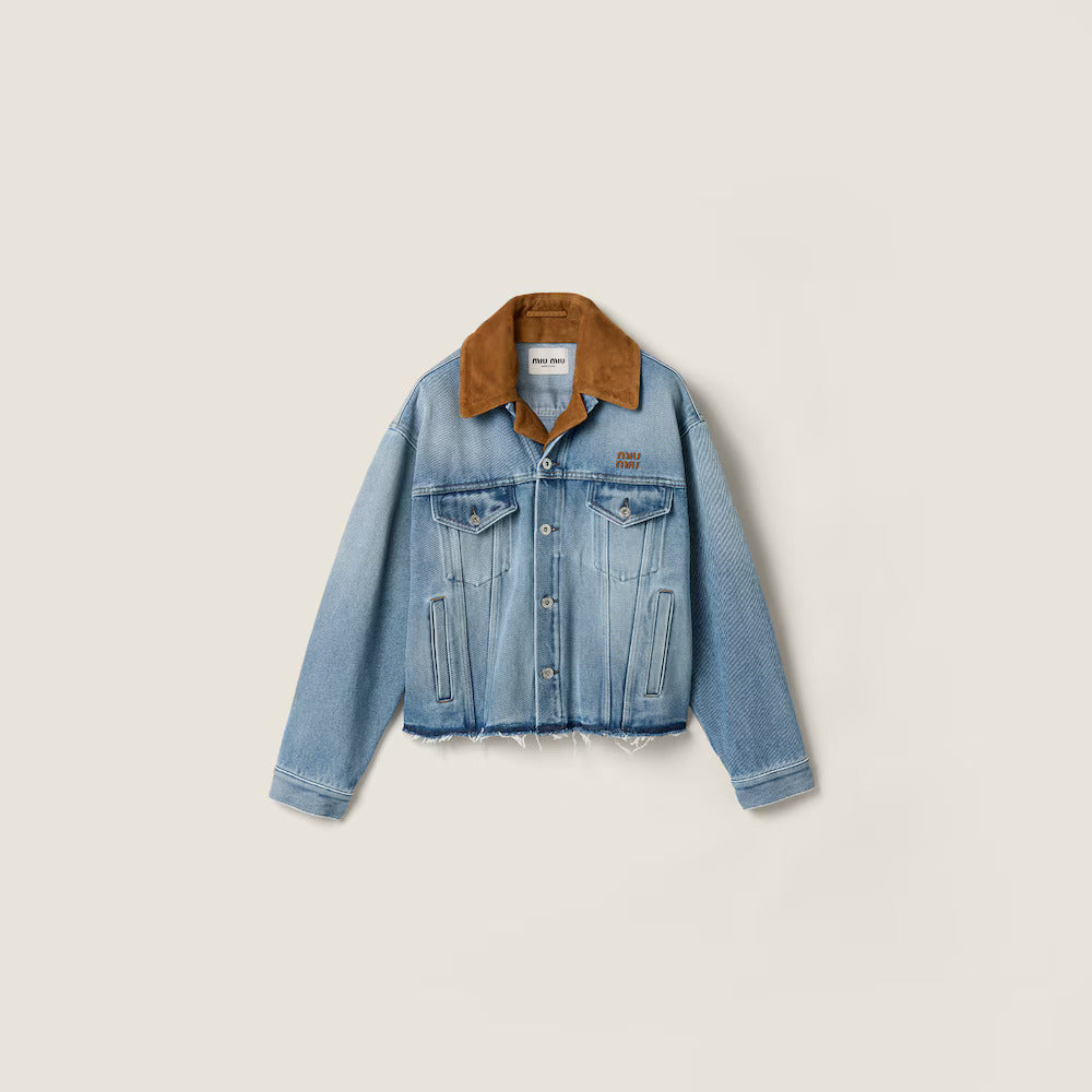 BLOUSON EN DENIM ET SUEDE