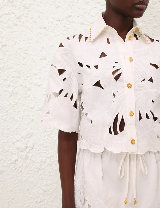 CHEMISE COURTE BRODEE MAHON