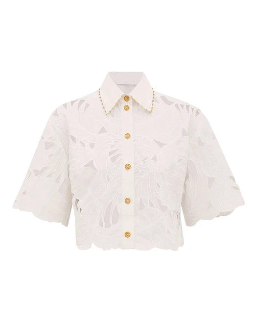 CHEMISE COURTE BRODEE MAHON