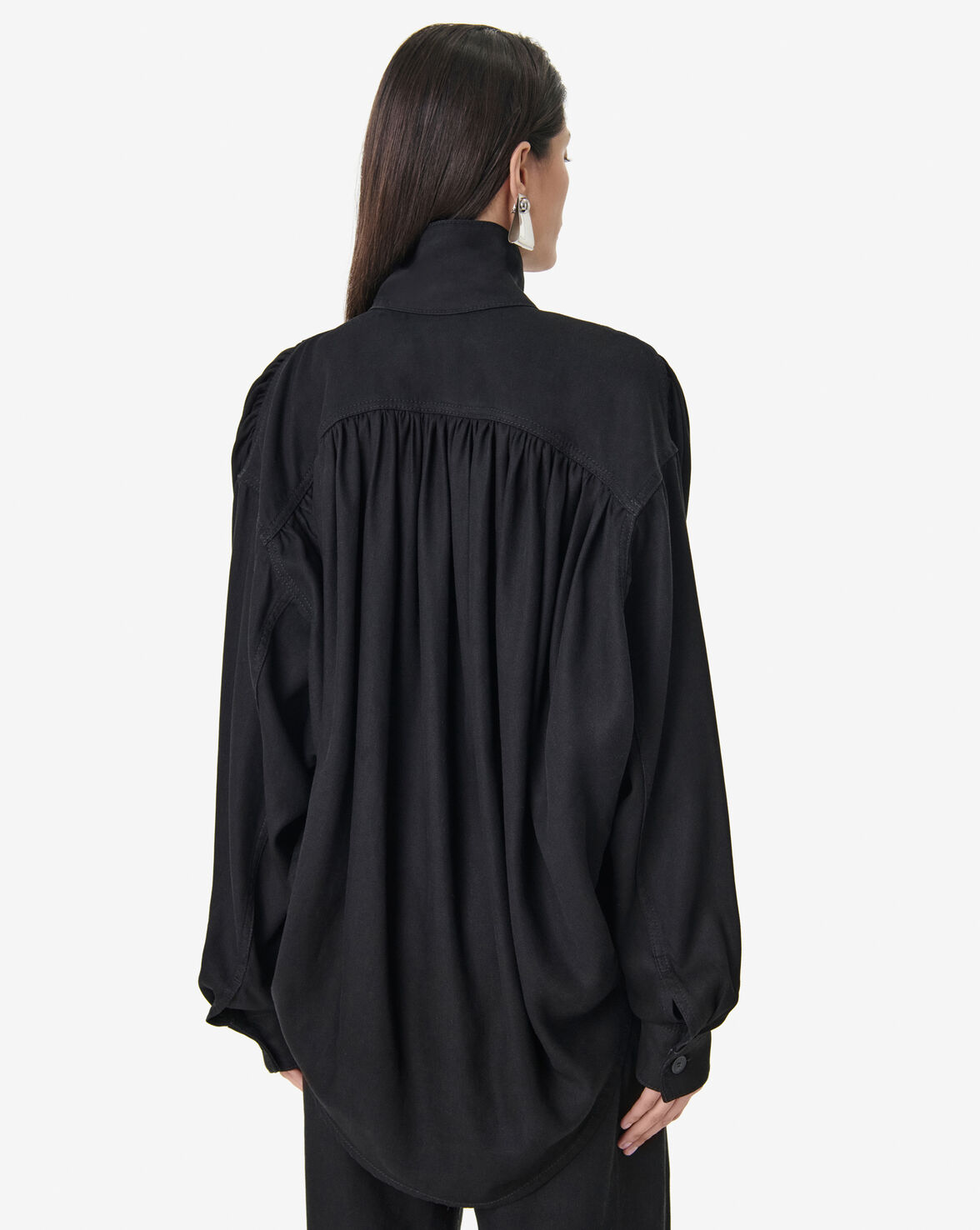 CHEMISE COL MONTANT EN DENIM