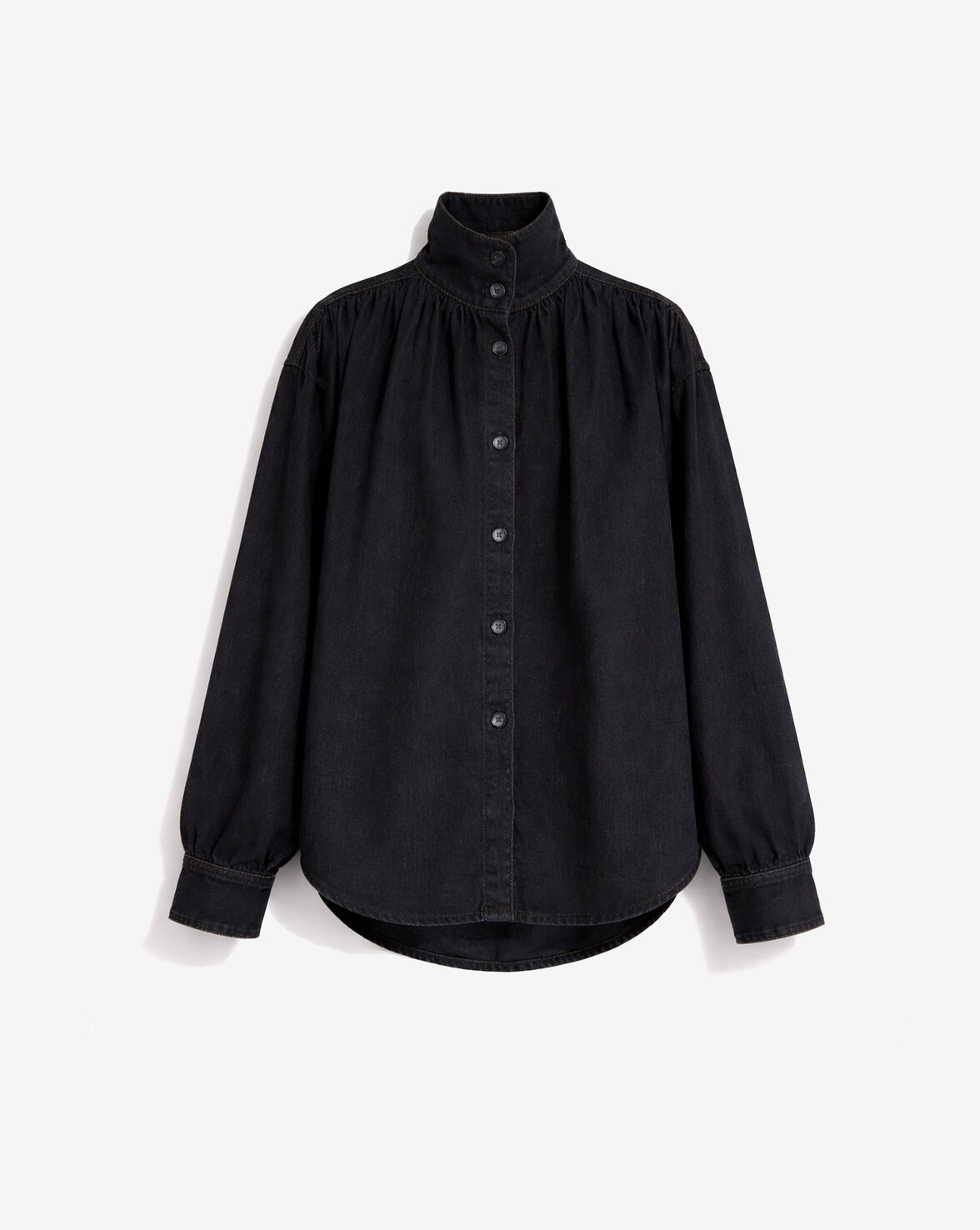 CHEMISE COL MONTANT EN DENIM