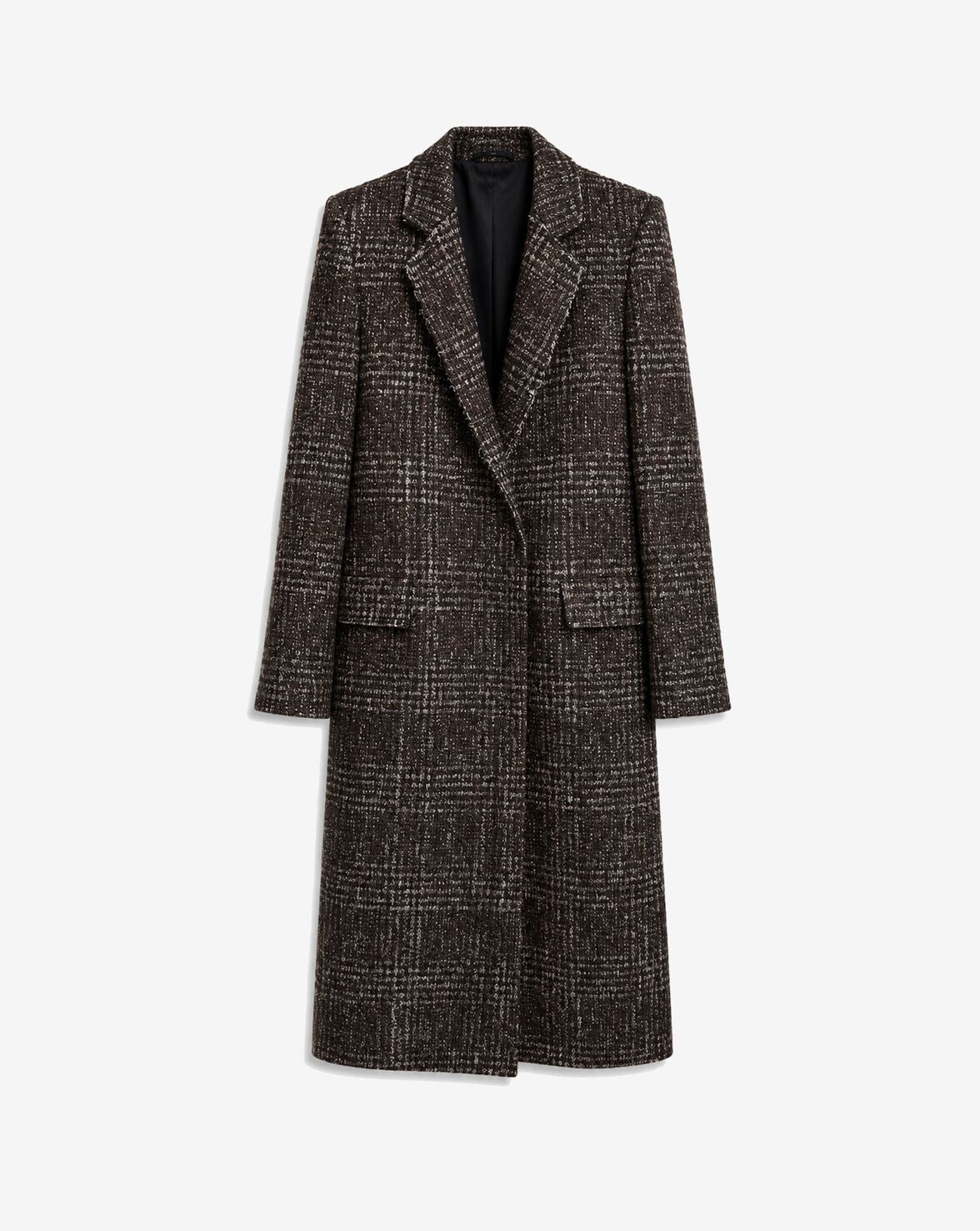 MANTEAU LONG EN TWEED EN LAINE