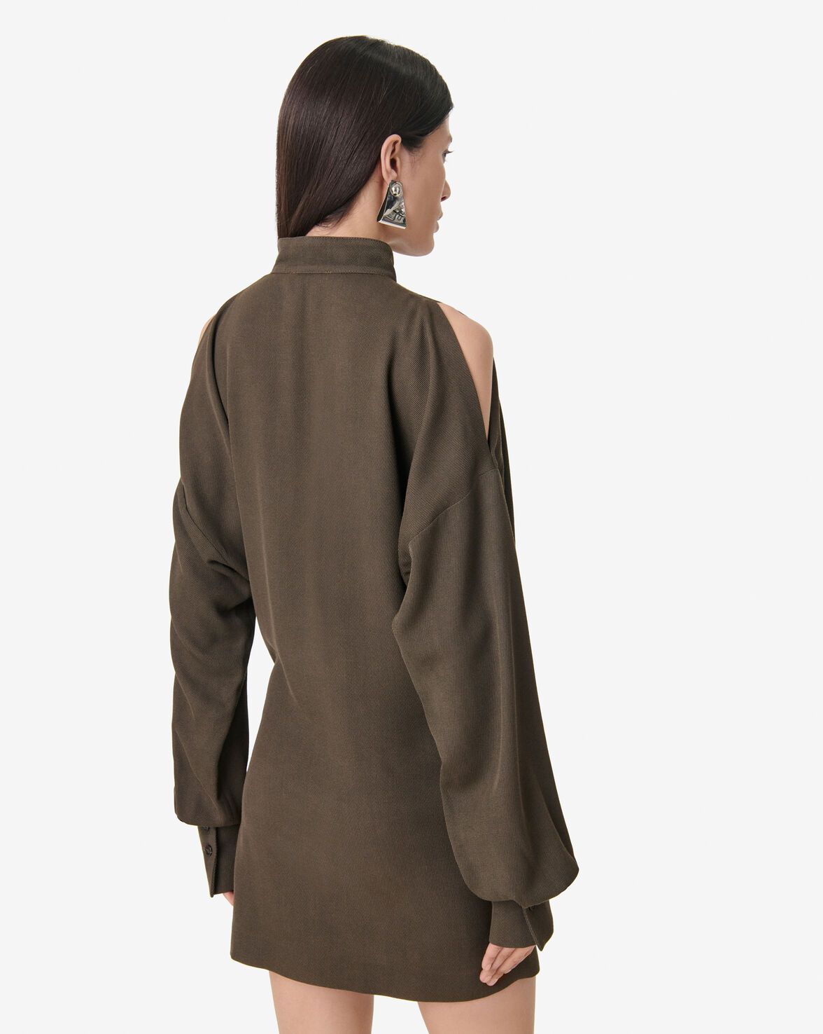 ROBE COURTE À COL MAO