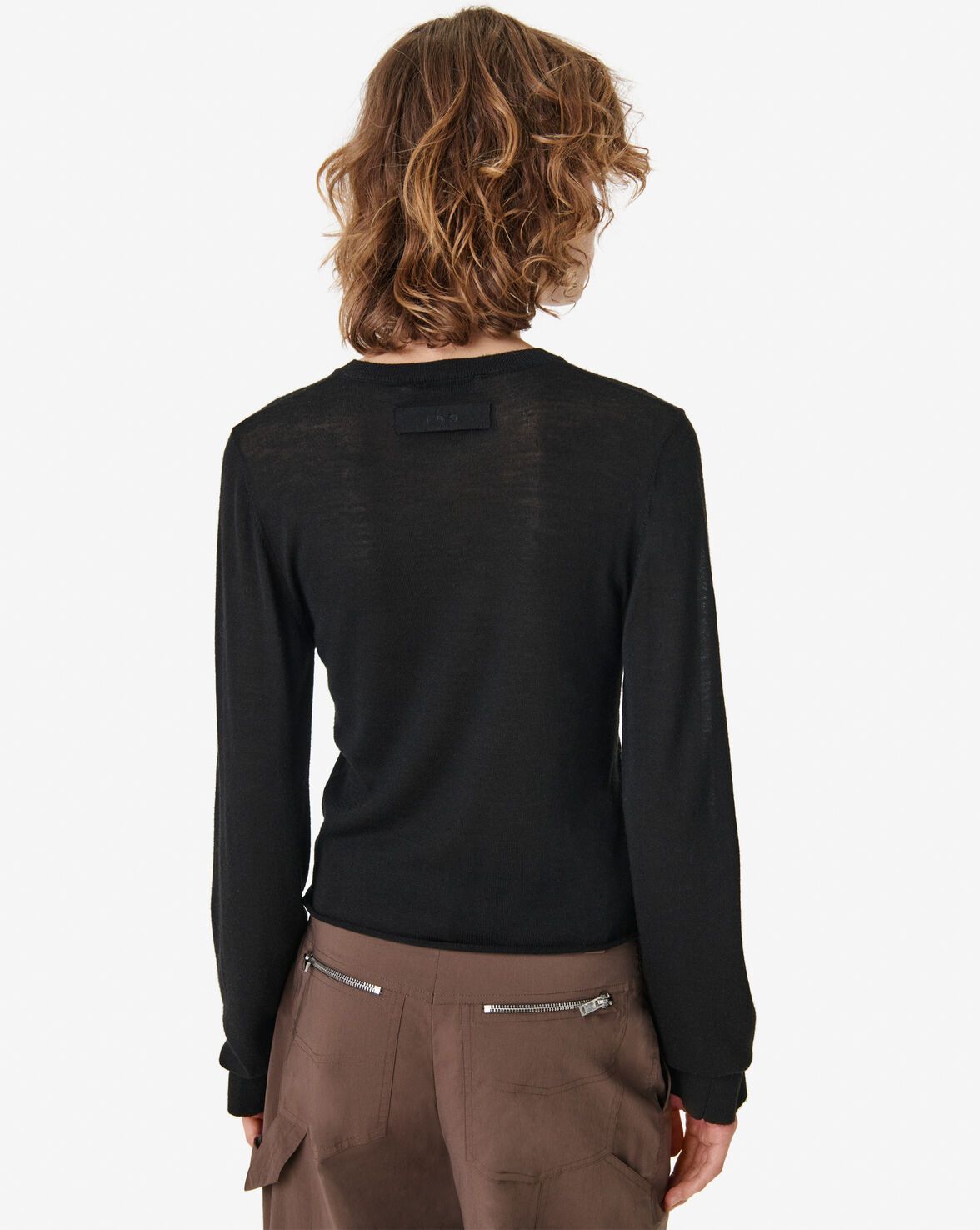 PULL EN MAILLE COL V EN LAINE