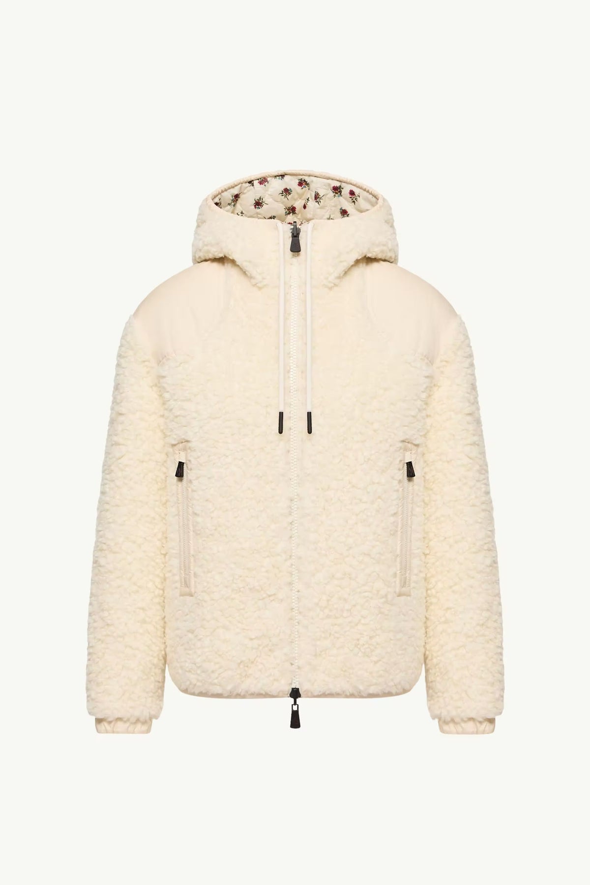 SWEAT À CAPUCHE ZIPPÉ EN TEDDY MATELASSÉ RÉVERSIBLE