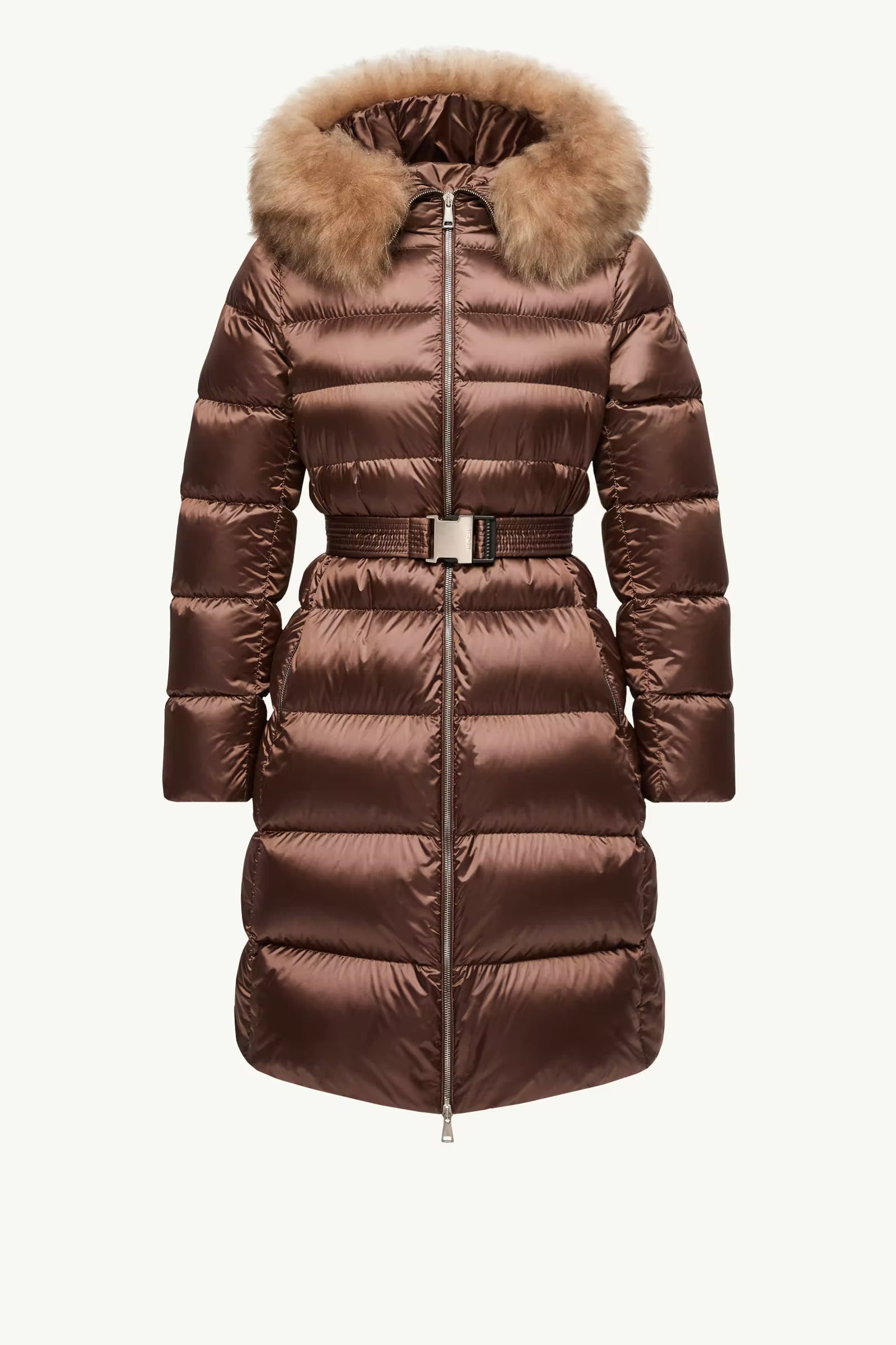 DOUDOUNE LONGUE À CAPUCHE ET BORDURE EN SHEARLING LEERSIES
