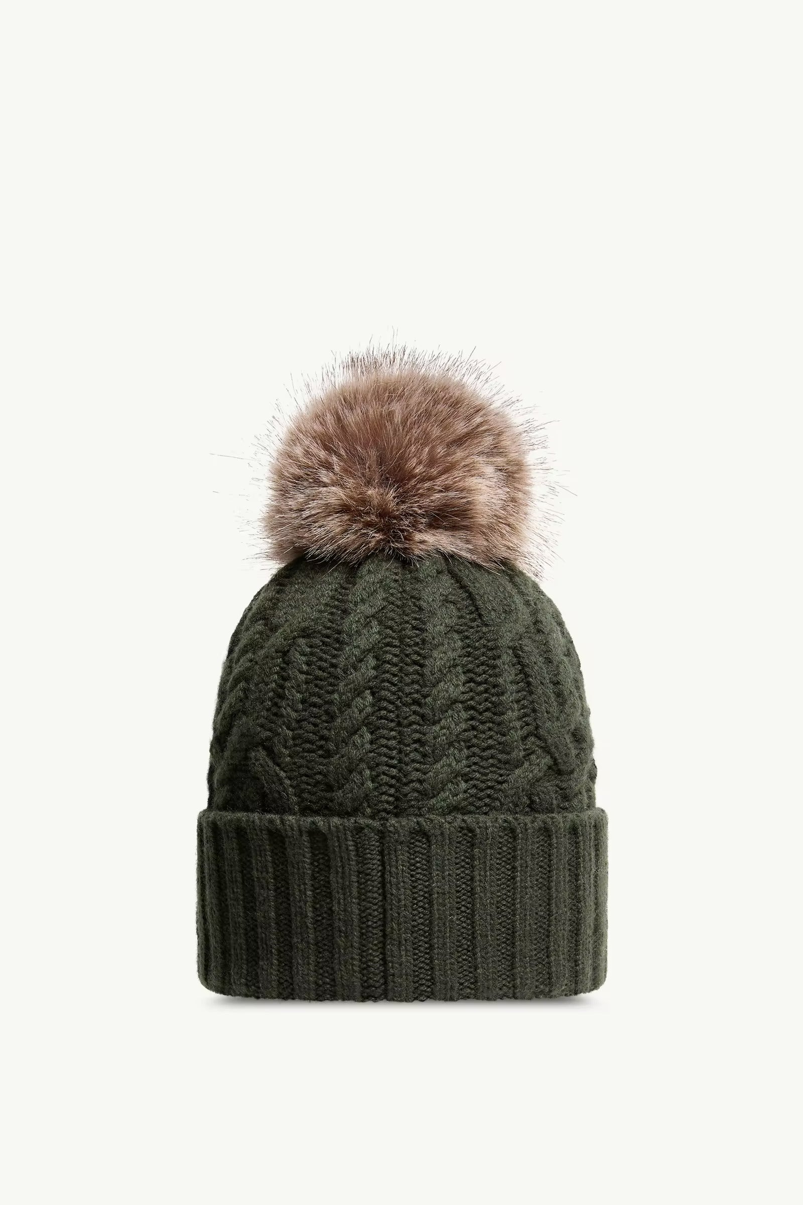 BONNET EN LAINE ET CACHEMIRE AVEC POMPON