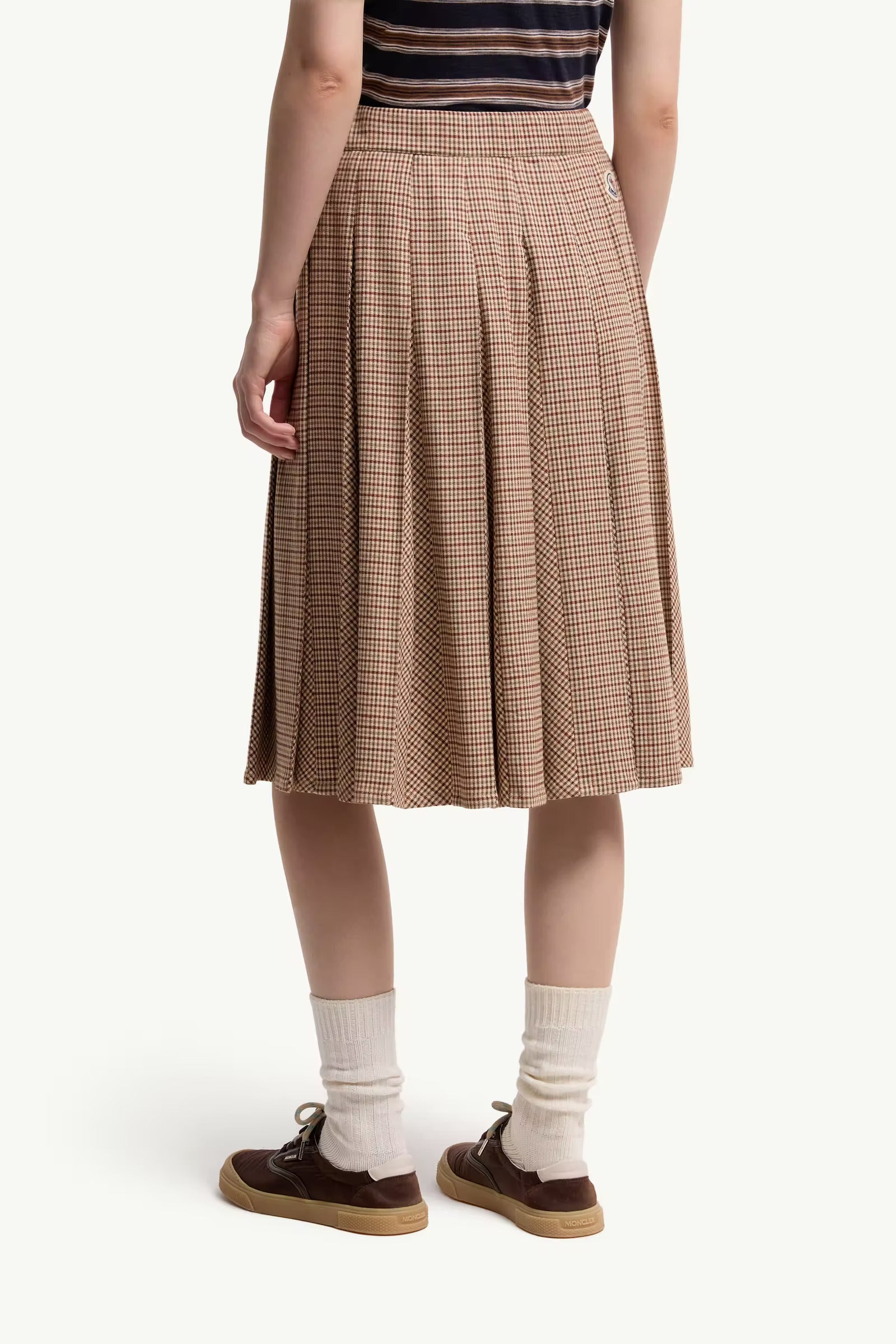 JUPE MIDI EN LAINE PETITS CARREAUX