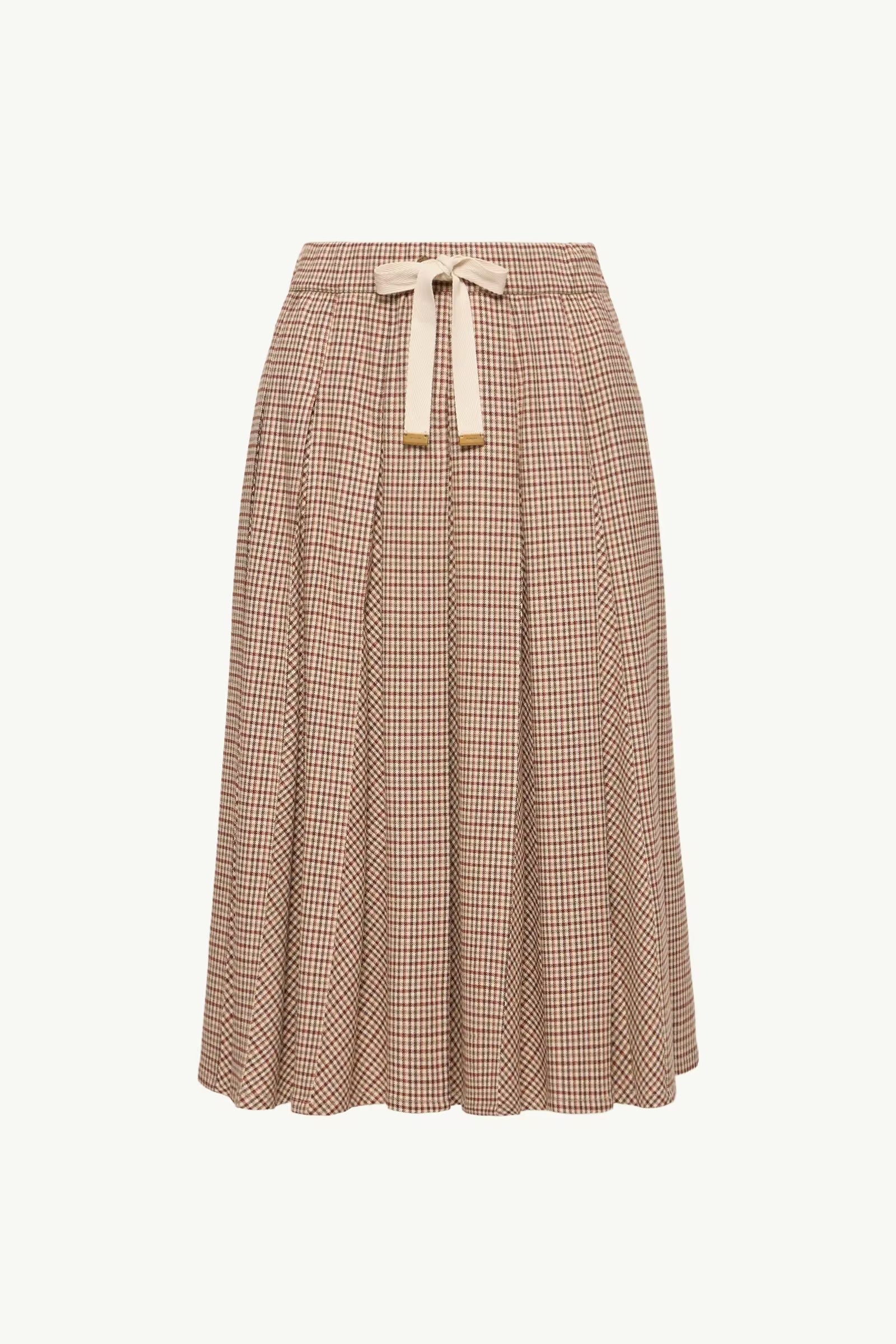 JUPE MIDI EN LAINE PETITS CARREAUX